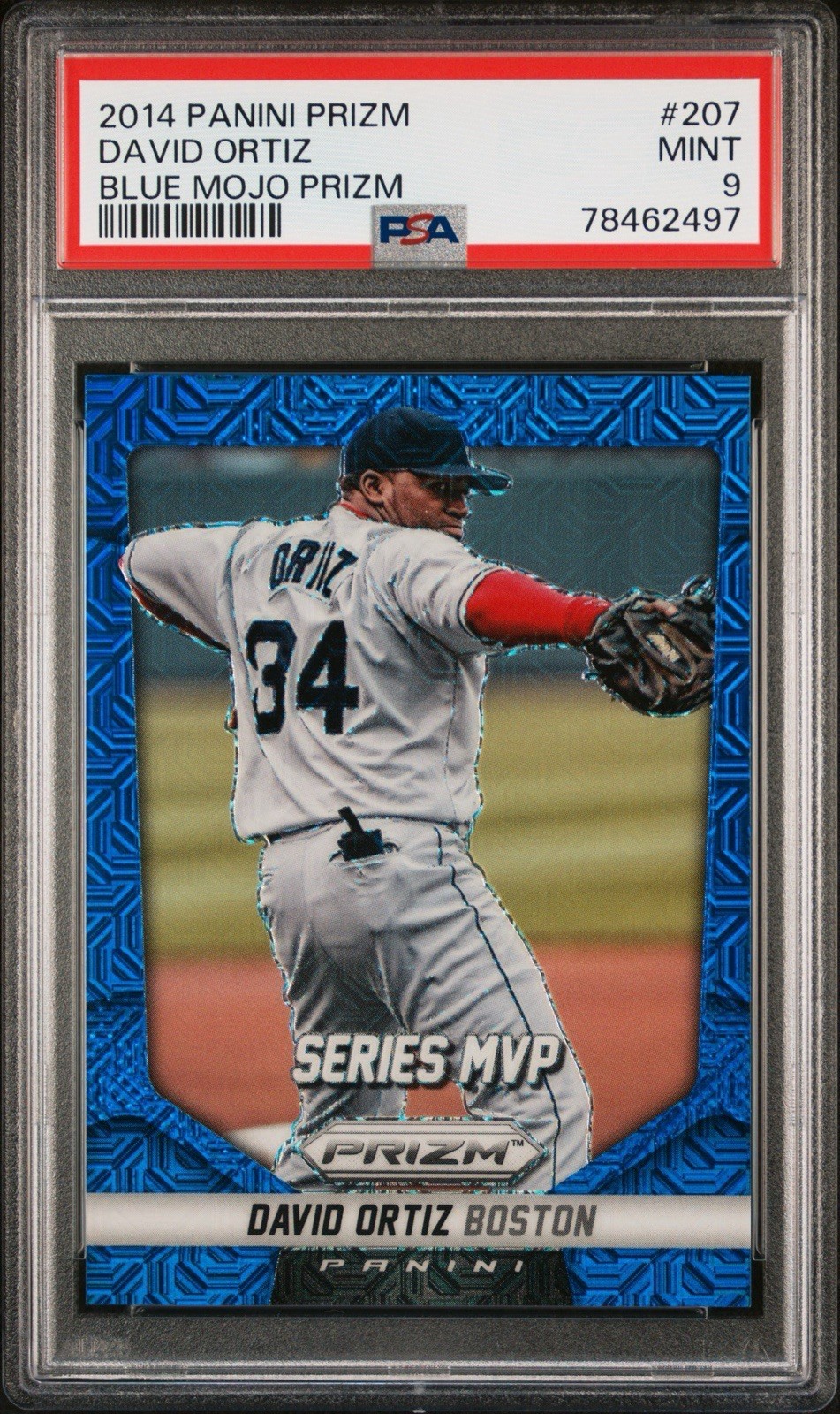 David Ortiz 2014 Panini Prizm #207 Blue Mojo Prizm #/75 - Red Sox - PSA 9