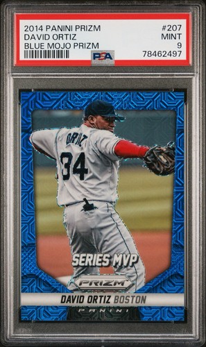 David Ortiz 2014 Panini Prizm #207 Blue Mojo Prizm #/75 - Red Sox - PSA 9