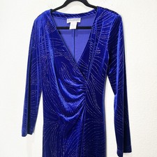 Jessica Howard Velvet Sparkle Vintage Maxi Dress Glamour Surplice Wrap Witchy