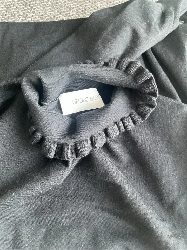 Strickkleid Von Sportmax Neu Gr. XL Schwarz Mit Offenen Ärmeln - Bild 1 von 4