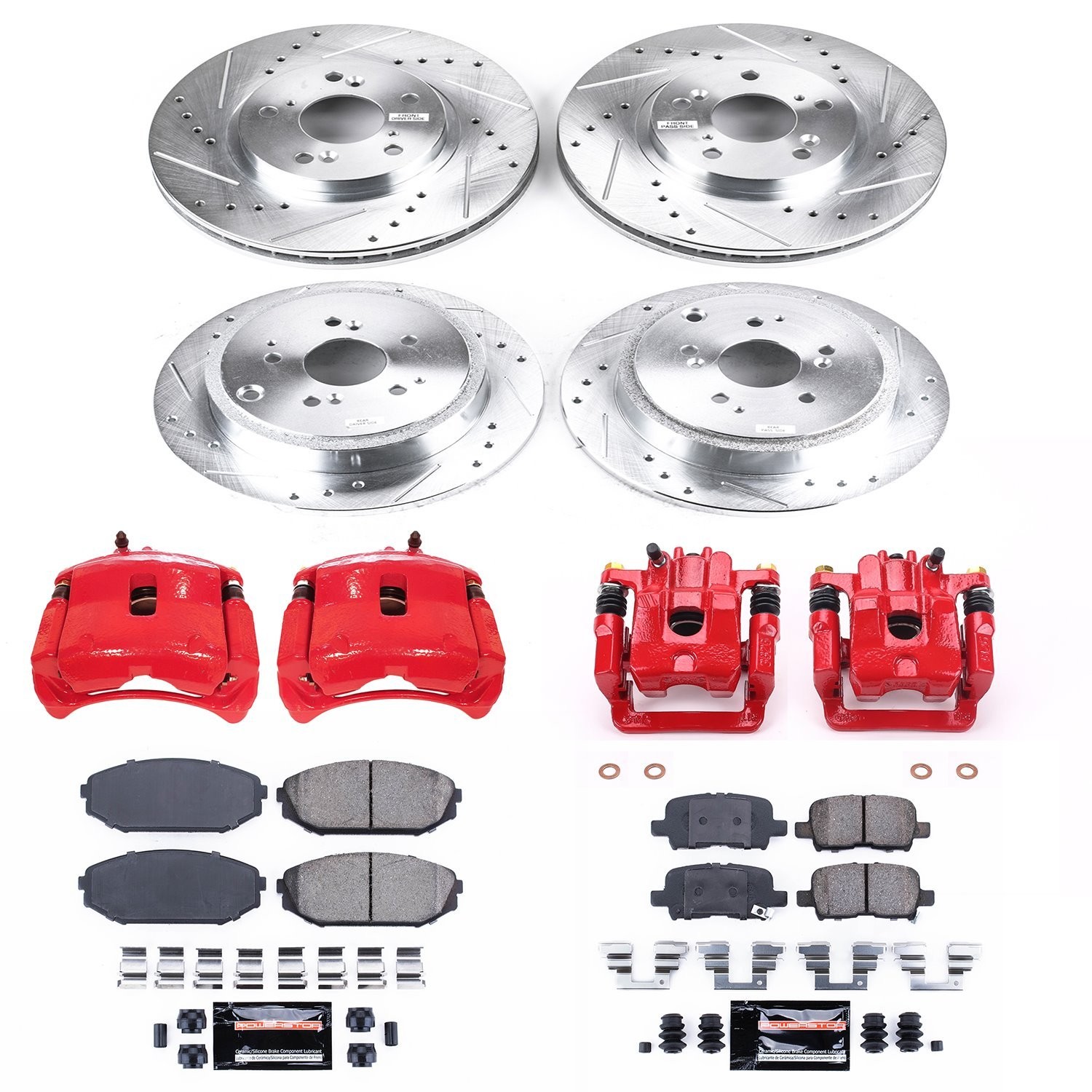 Power Stop KC2300 Z23 Evolution Sport Performance 1-Click Brake Kit w/Calipers F