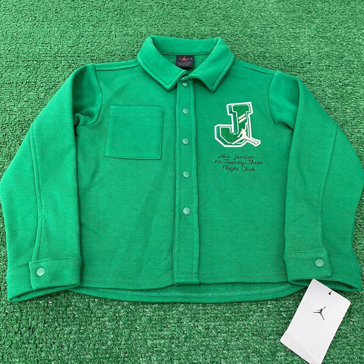 Size 4 - Nike Air Jordan Flight Club 23 Jacket Kids Pine Green