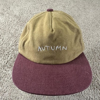 Autumn Hat Cap Snap Back Mens Brown Burgundy Cotton Two Tone Skate Streetwear