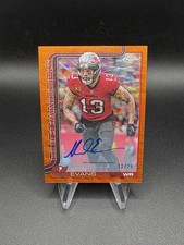 2025 Topps Chrome Football Mike Evans Orange Wave Auto /25 On Card Buccaneers