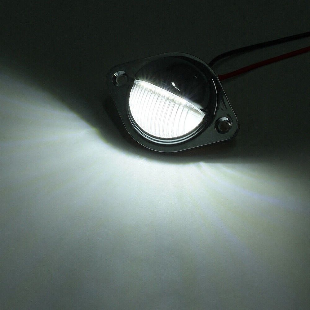 2x Car LED Number Plate Lights 12V Chrome For Trailer Truck Caravan Van Boat thumbnail 10