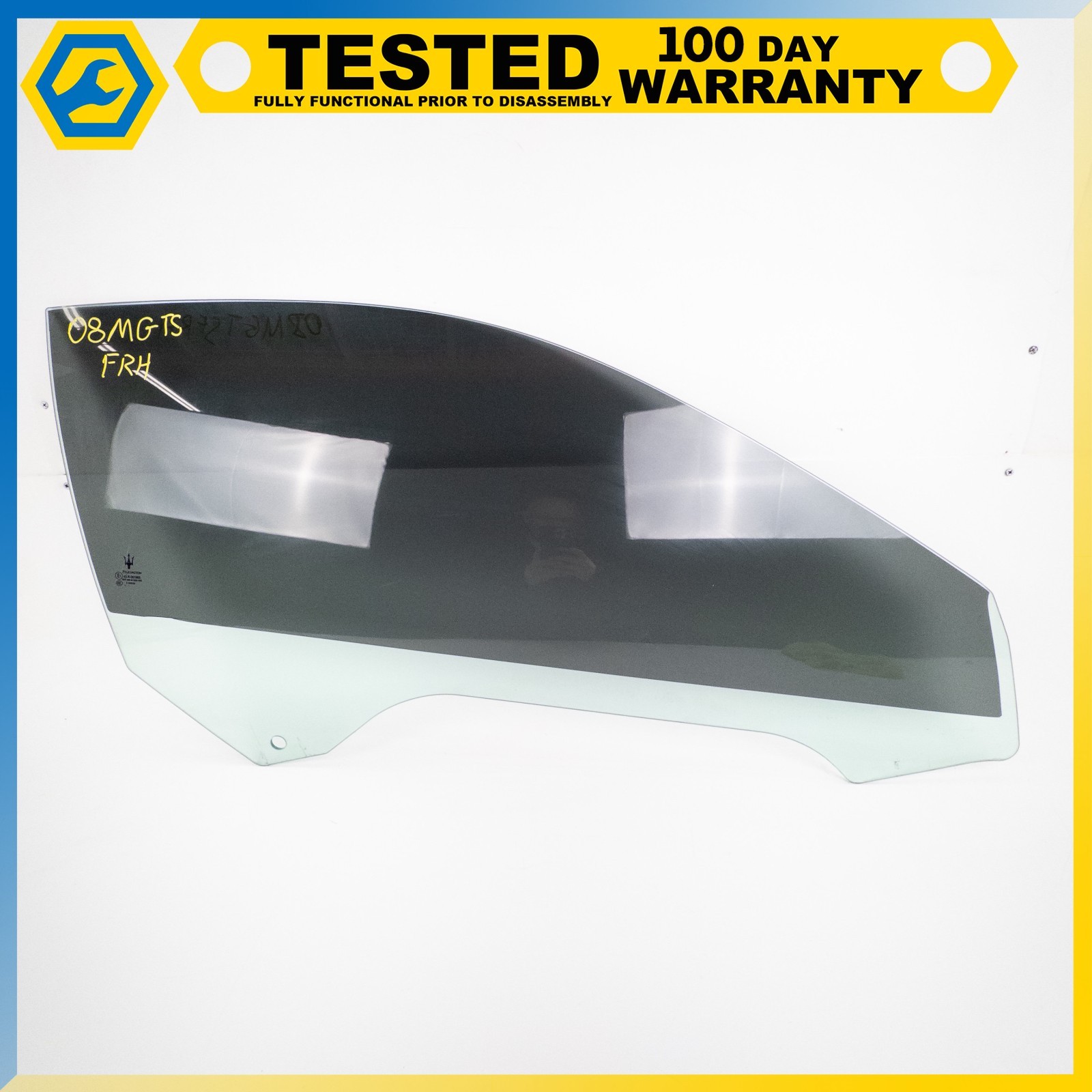 08-19 MASERATI GRANTURISMO FRONT RIGHT PASSENGER SIDE DOOR WINDOW GLASS OEM