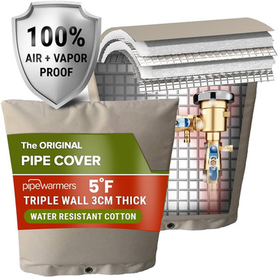 The Original Winter Pipe Insulation Cover (5˚F) - Double-Wall Cotton (Uv-Coated)