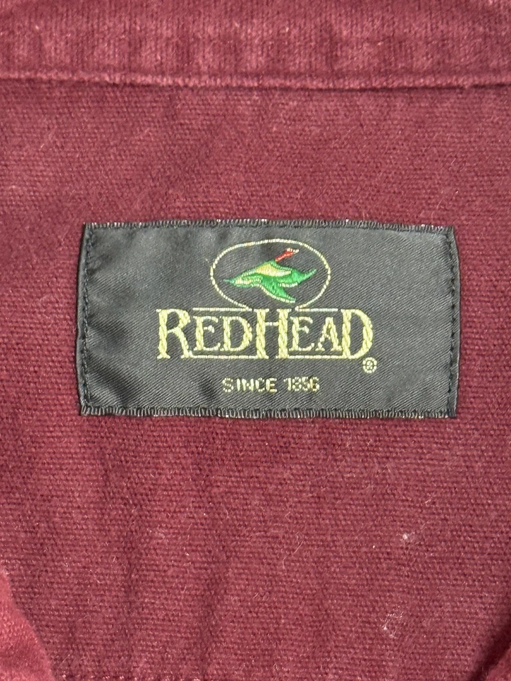 RedHead Shirt Mens 3XL Burgundy Heavyweight Brushed Cotton Chamois Double Pocket - Image 2 of 4