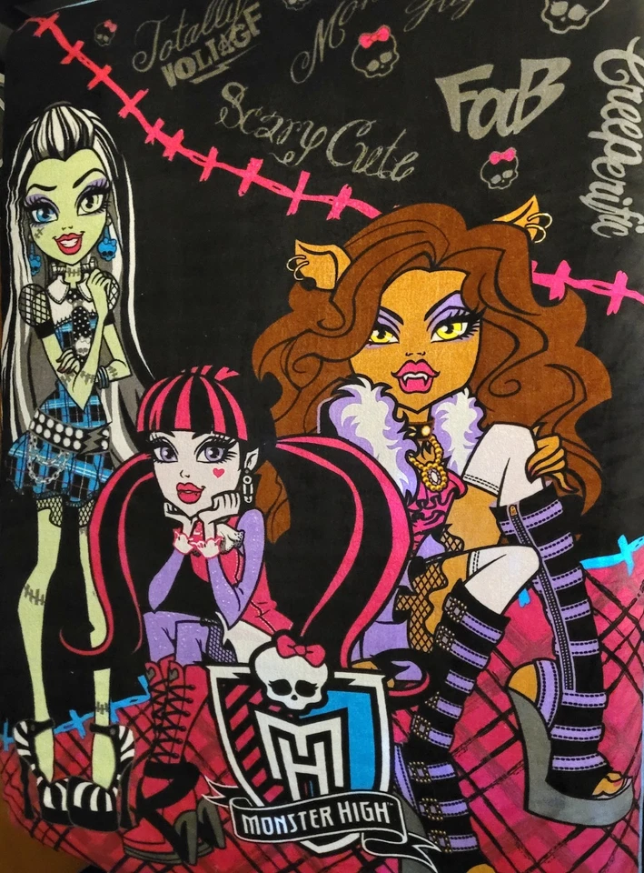 Monster High Blanket, Flat Sheet, And Pillow Case. Twin Size. - Image 3 of 4