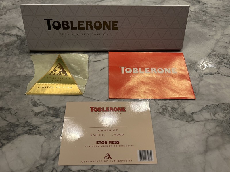 Toblerone Eton Mess Very Limited Edition Bar #0681 of 4000 UNOPENED Heathrow