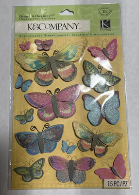 NEW! K&Company Grand Adhesion Serendipity Butterflies 61553 Fast FREE Ship! WOW!