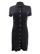 MICHAEL Michael Kors Women's Ruched-Front Mini Dress (S, Black)