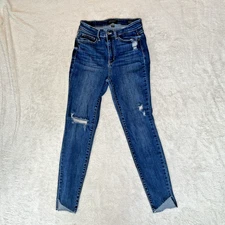 Judy Blue Jeans Women's Size 5/27 Skinny Fit Distressed Cut Hem Stretch