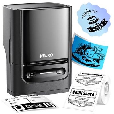 Nelko Label Maker Machine with Tape, PM220 Bluethooth Label Printer, 2 Inch Port