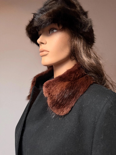 Vintage Genuine Fur Collar and Cuffs Set Real Fur Trim 1980s