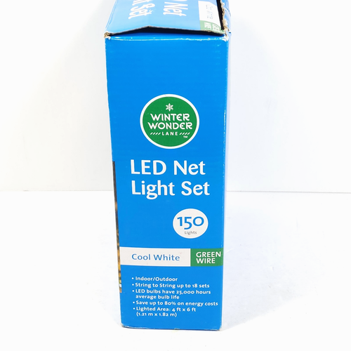 Christmas Winter Wonder Lane Net Light Set Green Wire 150 Clear Lights 6ft x 4ft - Picture 8 of 10