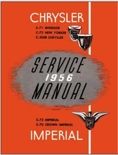 1956 Chrysler Windsor New Yorker 300B Chrysler Imperial Service Manual on USB