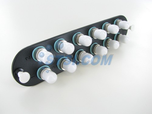 Corning CCH-CP12-H3 Patch Panel, 12 ST Simplex 10Gig Aqua OM3/OM4 Adapters ~STSI - Afbeelding 2 van 2