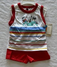 Vtg Carter  s Graphic Teddy Bear 2pc Shorts Set 18M NWT USA Retro Baby Outfit