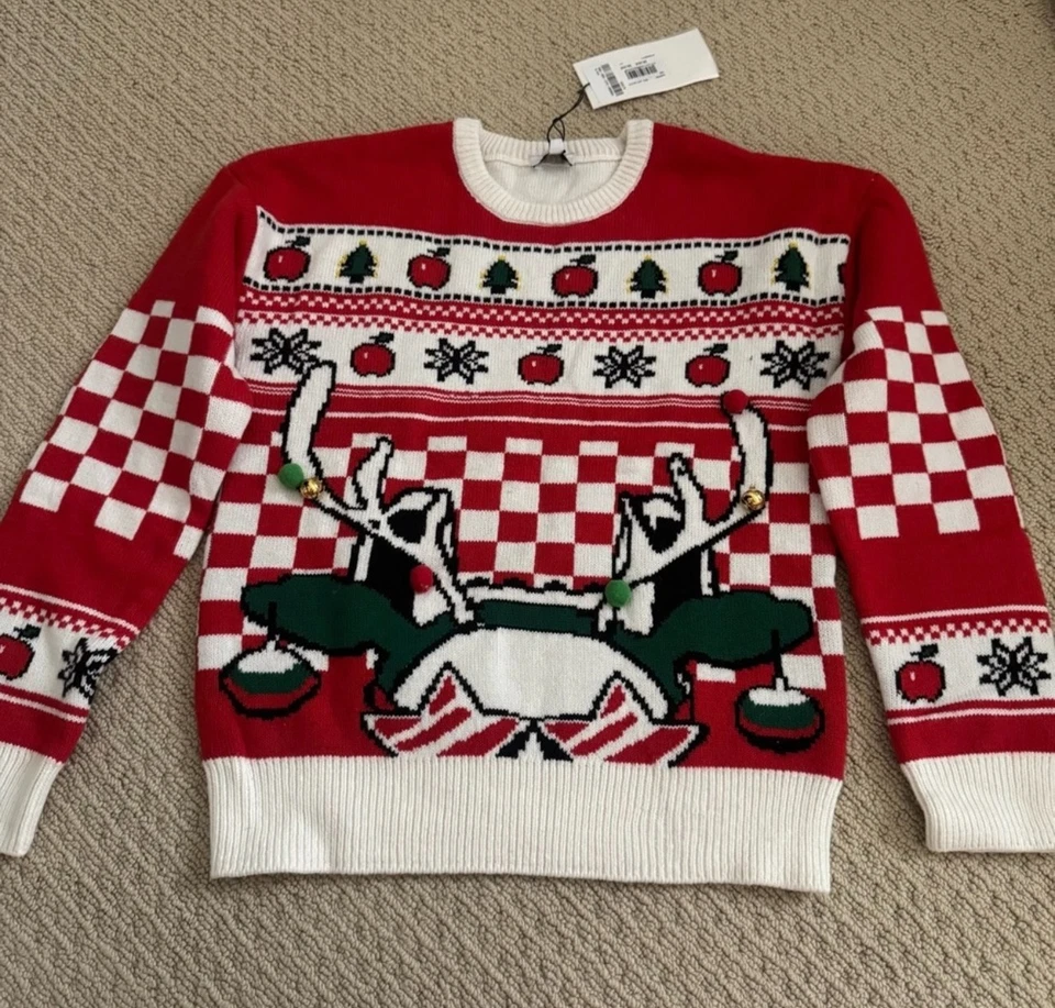 Suéter Little Marc Jacobs Niños o Niñas Rojo Reno Navidad Suéter Talla 12Y Foto 2 de 4