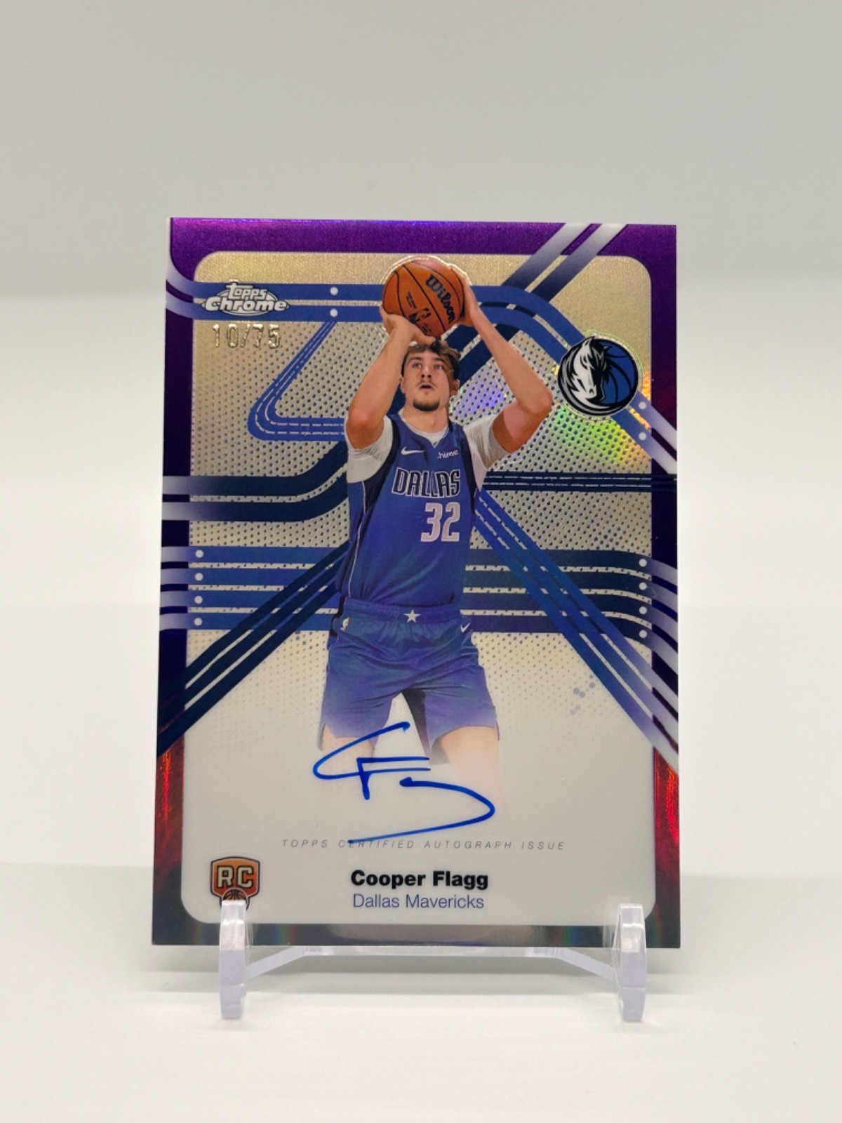 Cooper Flagg 2025 Topps Chrome True Purple On Card Auto Rookie Next Stop #/75