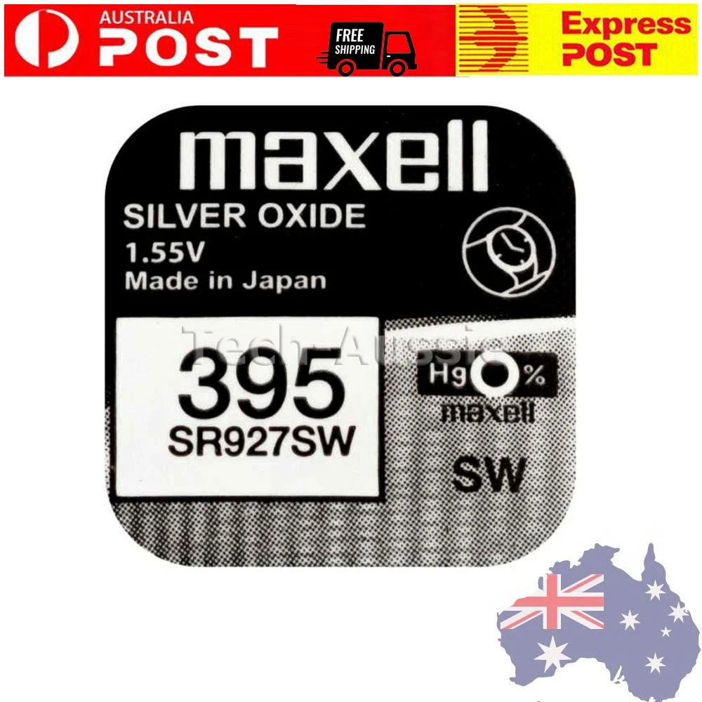 MAXELL SR927SW, 395  Silver Oxide Battery 1.55V made in Japan Expiry 06-2029
