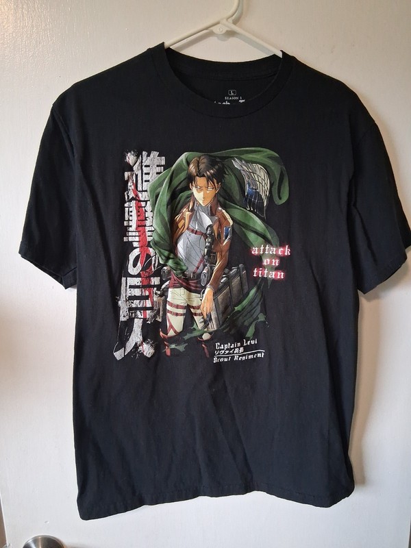 Attack On Titan Season 3 Captain Levi Graphic T Shirt Mens Black Anime AOT