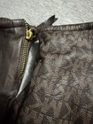 Michael Kors Women’s M Leather Logo Gloves Black/Brown Wrist Zip Cuff — photo 6