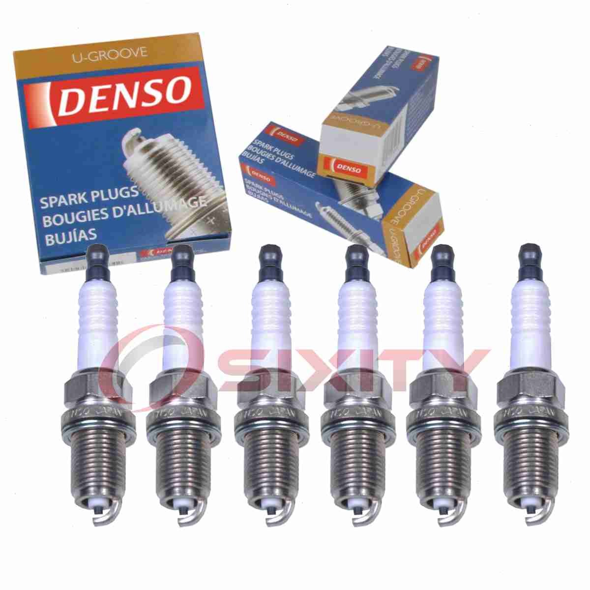 6 pc Denso Standard U-Groove Spark Plugs for 1997-1998 Mitsubishi Montero id