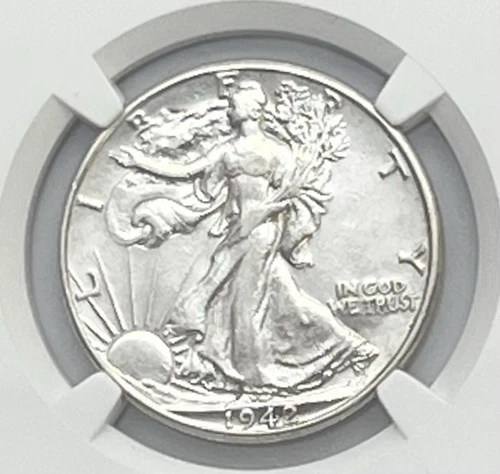 1942 50c Walking Liberty Half Dollar AU 53 NGC