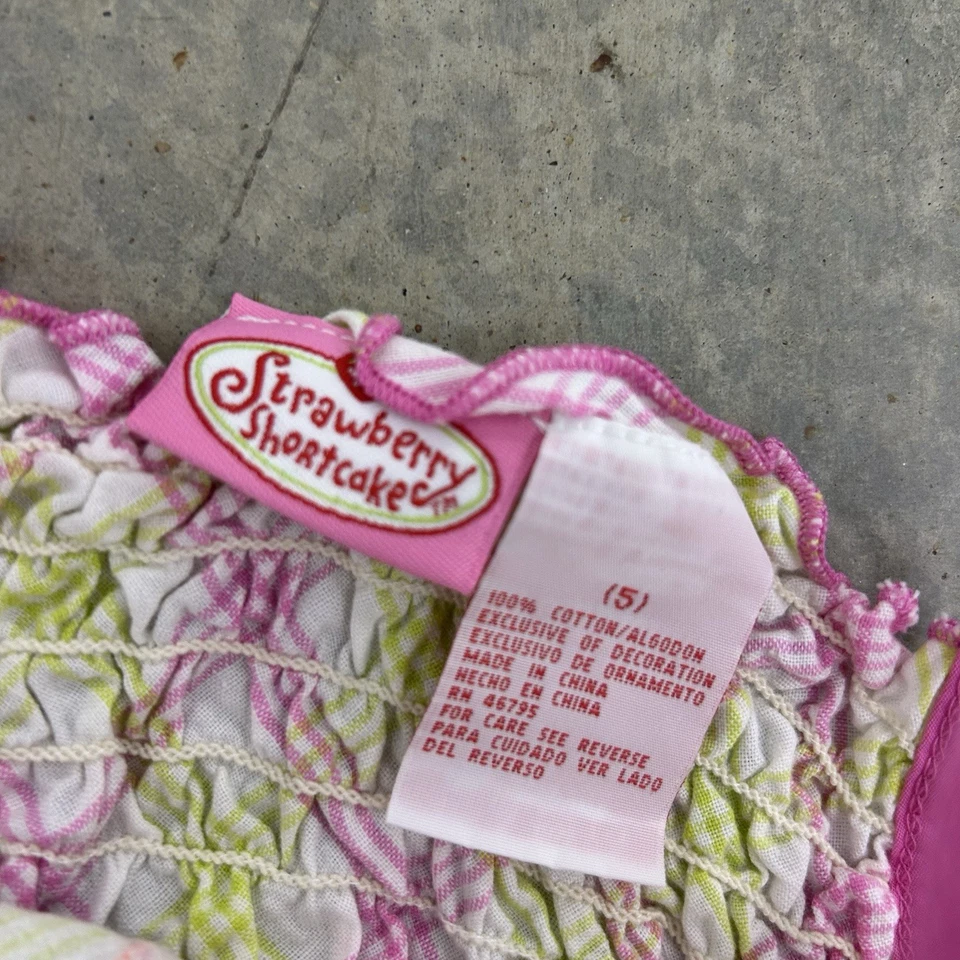 Vestido Corto Fresa Vintage Años 90 Y2K Rosa Niños Talla 5 Foto 4 de 4