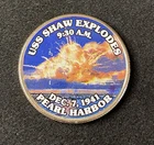 Colorized Kennedy JFK Half Dollar Pearl Harbor USS Shaw Explodes Free Shipping