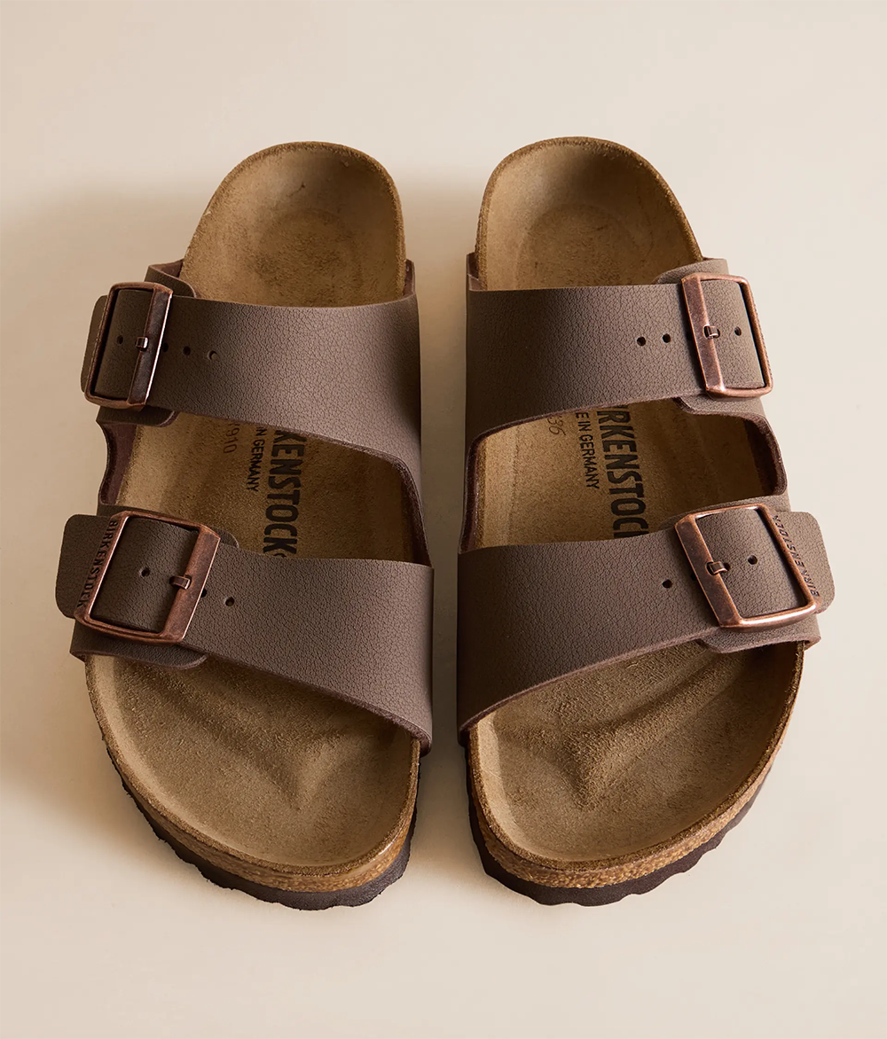 Birkenstock Arizona Sandals Mocha Birkibuc Leather Men's Shoes