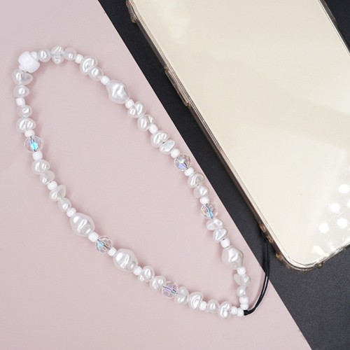 Imitation Pearl Mobile Phone Charm Chain Lanyard Case Pendant Keychain Cute - 第 11/12 張圖片