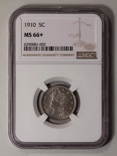 1910 Liberty Nickel 5C NGC MS66+