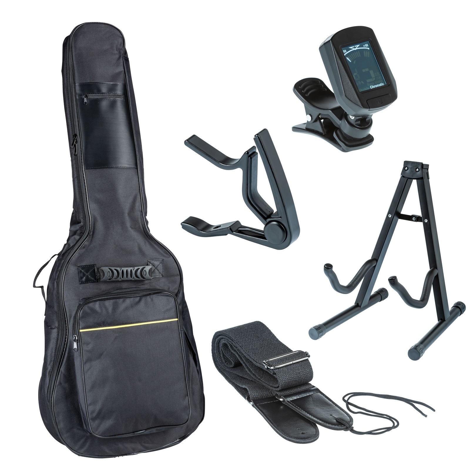 Konzertgitarre Zubehr-Kit Gigbag Stimmgert Gitarrenstnder Nylongurt 6190₽