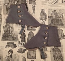 ANTIQUE 1920  S GREY SHOE SPATS IN THE ORIGINAL BOX 