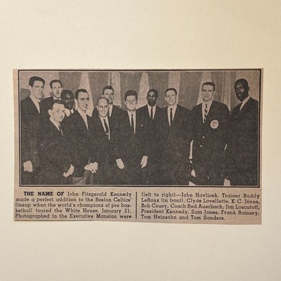 Bob Cousy Frank Ramsey Red Auerbach Sam Jones 1963 Sporting News Basketball 4X6