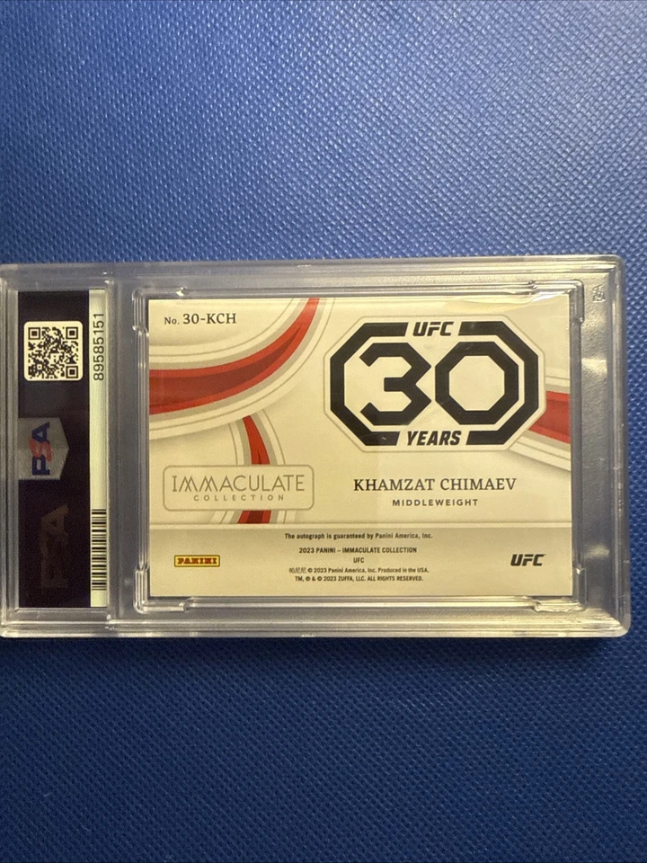 UFC Immaculate 2023 Khamzat Chimaev / 30 Auto Psa9 30th Anniversary Signature - Image 3 of 3