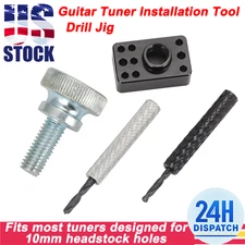 Guitar Tuner Installation Tool Drill Jig For 10mm Headstock Hole Pin-Mount Tuner