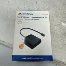 NIB/NEW Cable Matters USB-C Multiport Adapter with PD  in Black 201048-BLK