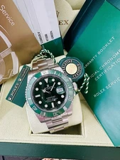 Men’s 2014 Rolex Submariner 40mm 116610LV HULK Green Dial & Bezel ~Box & Papers