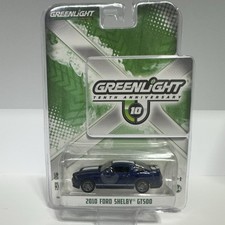 GreenLight Tenth Anniversary 2010 Ford Shelby GT500 1:64 Blue Diecast