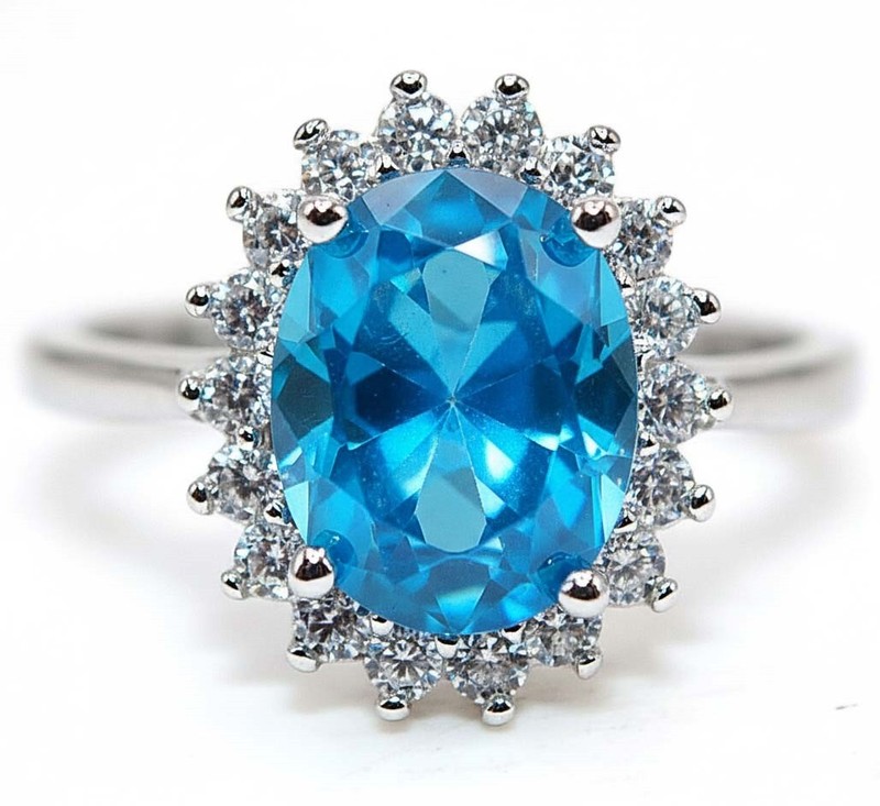 2CT Heat Treated Blue Topaz 925 Sterling Silver Ring Jewelry Sz 7 MM5-3