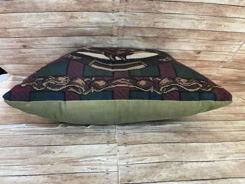 Needlepoint Tapestry Style Horse Pillow Decorative Throw Pillow Derby Decor - Picture 3 of 6