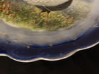Antique Signed R K Beck Silver Pheasant Flow Blue Platter Warner Keffer China Co — photo 5