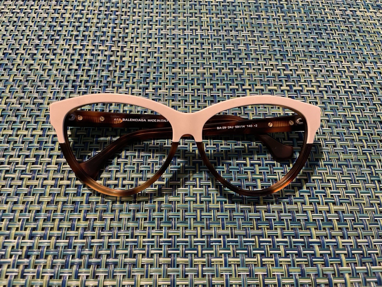 Acetate Balenciaga BA29 24J White Tortoise Cat Eye Brown Glasses Frames