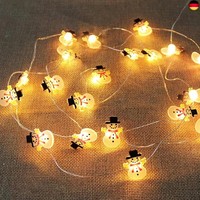 Lichterkette Schneemann, 2M 20 Led Weihnachtsdeko Innen Lichtervorhang AußEn,