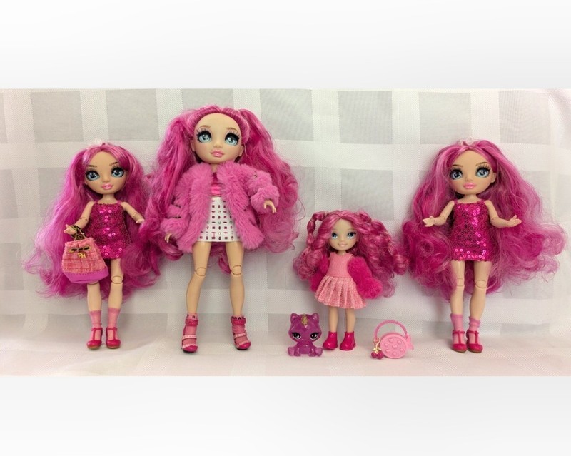 Rainbow High Dolls Lot Stella Monroe Doll, Stella Jr, and Littles Magenta Monroe