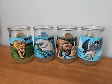 Lot of 4 Welch's North American Endangered Species Jars - Manatee, Panther plus
